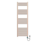 SÈCHE-SERVIETTES ÉLECTRIQUE BELRAD - AVEC THERMOSTAT NUMÉRIQUE PROGRAMMABLE - SMART WIFI - CONNEXION À DROITE - 700W - 1600X500 MM - KOPER BROSSÉ