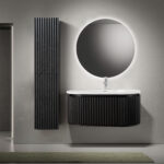 BEGONIA HIGH CABINET - 2 DOORS - HANDLELESS - SOFT CLOSE - REVERSIBLE - 35X160X35 CM - BLACK OAK - Image 4