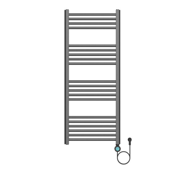 SÈCHE-SERVIETTES ÉLECTRIQUE BELRAD - AVEC THERMOSTAT NUMÉRIQUE PROGRAMMABLE - SMART WIFI - CONNEXION À DROITE - 700W - 1200X500 MM - Gunmetal