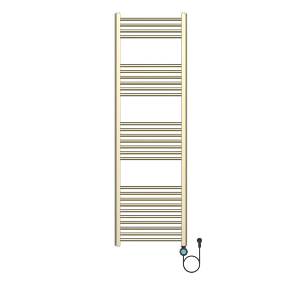 RADIATEUR SÈCHE-SERVIETTES ÉLECTRIQUE BELRAD - AVEC THERMOSTAT NUMÉRIQUE PROGRAMMABLE - SMART WIFI - RACCORDEMENT À DROITE - 700W - 1600X500 MM - GOUD BROSSÉ