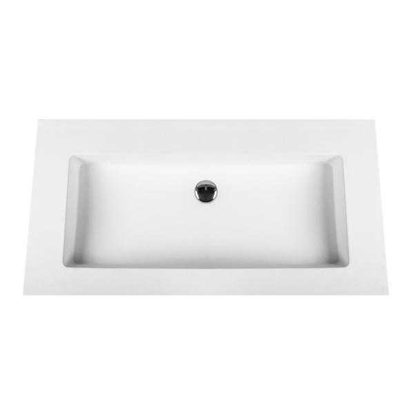 LAVABO ALONI SOLID SURFACE SANS TROUS POUR ROBINETERIE (80CM) - BLANC