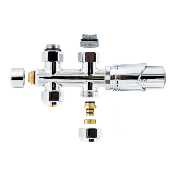 VANNE DE RADIATEUR THERMOSTATIQUE DROITE CHROME 1/2MX16/2 M30