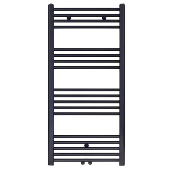 BELRAD HANDDOEKRADIATOR - LINKS-RECHTS/CENTRUM AANSLUITING - 616 WATT - 1200X600CM - MAT ZWART