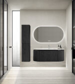 BEGONIA HIGH CABINET - 2 DOORS - HANDLELESS - SOFT CLOSE - REVERSIBLE - 35X160X35 CM - BLACK OAK - Image 3