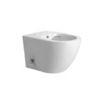 DARLO WALL-HUNG TOILET WITH BIDET - RIMLESS - WITH COLD WATER BIDET TAP - WITHOUT SEAT - COMPACT 49 CM - Blanc brillant