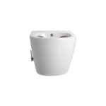 DARLO WALL-HUNG TOILET WITH BIDET - RIMLESS - WITH COLD WATER BIDET TAP - WITHOUT SEAT - COMPACT 49 CM - Blanc brillant – Image 2