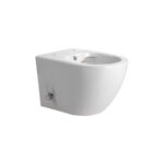 DARLO WALL-HUNG TOILET WITH BIDET - RIMLESS - WITH HOT AND COLD WATER BIDET TAP - WITHOUT SEAT - COMPACT 49 CM - GLOSSY WHITE