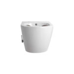 DARLO WALL-HUNG TOILET WITH BIDET - RIMLESS - WITH HOT AND COLD WATER BIDET TAP - WITHOUT SEAT - COMPACT 49 CM - Blanc brillant – Image 2