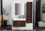 ALONI ELA HIGH CABINET - 2 DOORS - HANDLELESS - SOFT CLOSE - REVERSIBLE - 35X135X35 CM - WENGE - Image 4