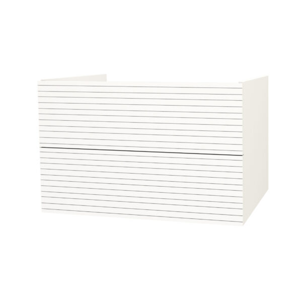 ELITE ONDERKAST MET HORIZONTAAL RELIEF (80CM) - MAT WIT