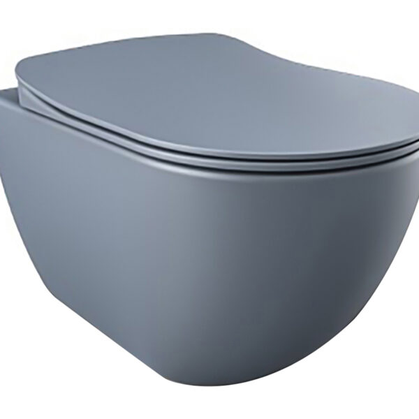 DESIGN WANDTOILET MET RVS SPROEIER (BIDET), MAT ANTRACIET