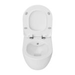 DESIGN RIMOFF HANGING TOILET WITH Acier inoxydable BIDET + CONCEALED MOUNTING - WHITE – Image 2