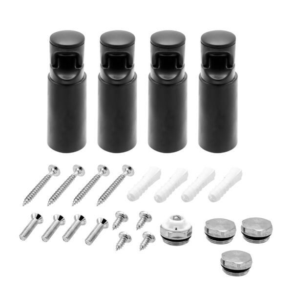 MONTAGESET HANDDOEKRADIATOR - 4 STUKS - MAT ZWART