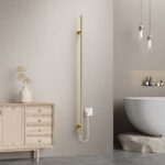 BELRAD ROD TOWEL DRYER - ELECTRIC - SINGLE - 60W - Ø2,5CM - 150X6,3X12,7 CM - BRUSHED GOLD - Image 2