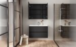 ALONI HAYAT VANITY UNIT - 2 DRAWERS - HANDLELESS - SOFT CLOSE – 79,5X50X45 CM - MATT BLACK - Image 6