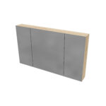 ARMOIRE MIROIR HAYAT - 3 PORTES MIROIR ASYMÉTRIQUES SIMPLES FACE - 6 ÉTAGÈRES RÉGLABLES EN HAUTEUR - 120X70X15CM - CHÊNE