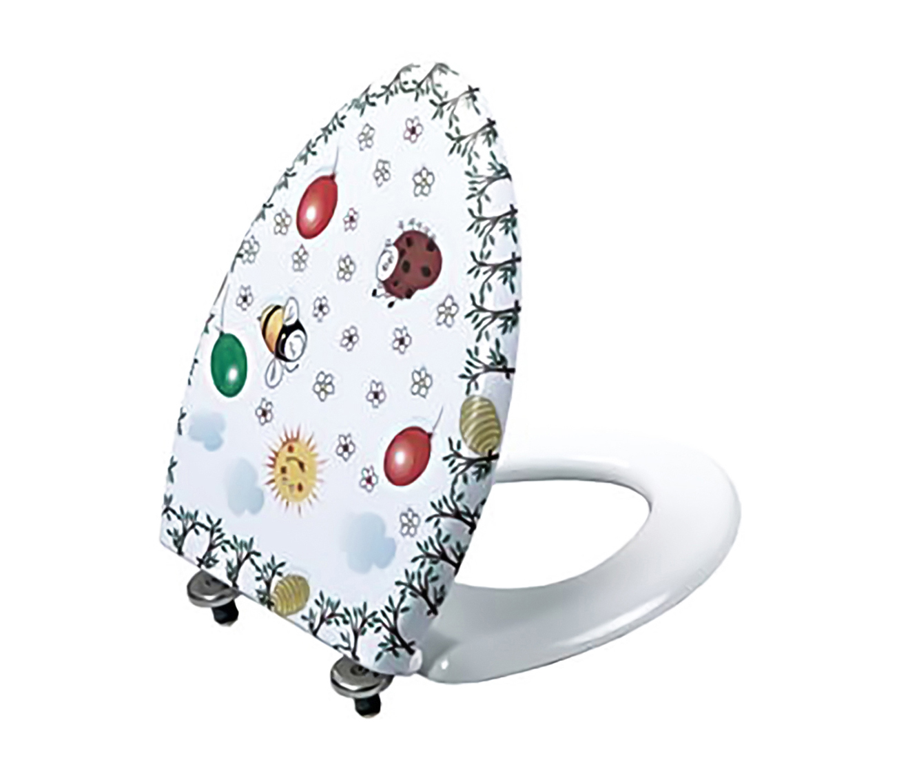 KC0802.01.1000E-1.jpg CREAVIT KIDS TOILET SEAT - SOFT CLOSE - DUROPLAST - STAINLESS STEEL HINGES - GLOSSY WHITE - Afbeelding 1