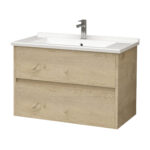 ALONI HAYAT VANITY UNIT - 2 DRAWERS - HANDLELESS - SOFT CLOSE – 119,5X50X45 CM - OAK - Image 3