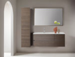 LAYDA HIGH CABINET - 2 DOORS - HANDLELESS - SOFT CLOSE - REVERSIBLE - 35X160X35 CM - DARK WALNUT - Image 4