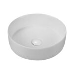 ALONI FIRA WASHBASIN – COUNTERTOP – Sans trop-plein – WITHOUT TAP HOLE – WITH CLICK-CLACK WASTE – Céramique – 36X12.5X36 CM – Blanc mat – Image 3
