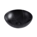 ALONI TIVRA WASHBASIN – COUNTERTOP – Sans trop-plein – WITHOUT TAP HOLE – WITH CLICK WASTE – Céramique – 38X13X38 CM – BLACK MARBLE