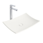 ALONI CAVON WASHBASIN – COUNTERTOP – Sans trop-plein – WITHOUT TAP HOLE – Céramique – 60X12X40 CM – Blanc brillant