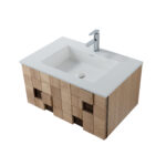 MIMOZA VANITY UNIT - 1 DRAWER - HANDLELESS - SOFT CLOSE – 79X40X52 CM - LIGHT OAK - Image 2