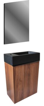 ALONI MIKARO TOILET CABINET - 1 DOOR - RIGHT - WITH HANDLE - SOFT CLOSE - 40X50X22,3 CM - WALNUT - Image 3