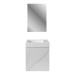 ALONI MKADO TOILET CABINET - 1 DOOR - RIGHT - HANDLELESS - SOFT CLOSE - 40X50X22,3 CM - WHITE MARBLE - Image 2
