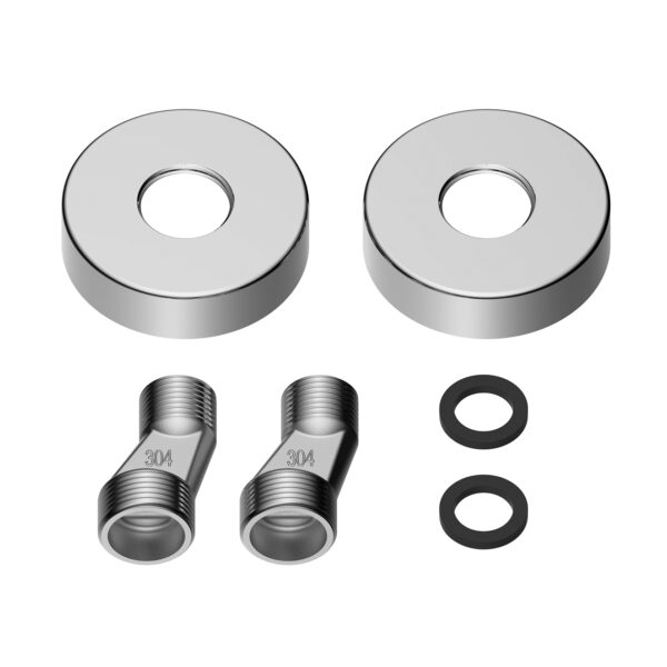 ALONI ROSACE, RACCORD EN S 3/4"M X 1/2"M ET JOINT - 2 PIÈCES - CHROME