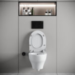 CREAVIT NESS WALL-HUNG TOILET WITH BIDET - TORNADO FLUSH - RIMLESS - WITHOUT TOILET SEAT - GLOSSY WHITE - Image 4