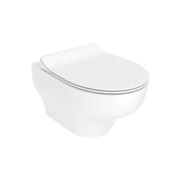 CREAVIT NESS WALL-HUNG TOILET - TORNADO FLUSH - RIMLESS - WITHOUT TOILET SEAT - GLOSSY WHITE