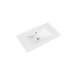 ALONI HAYAT WASHBASIN- 1 BASIN - WITH OVERFLOW - 1 TAP HOLE - POLYRESIN - 80X1,5X45 CM - Blanc brillant – Image 2