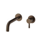 STRIA FINISHE SET BASIN MIXER – COLD START – CONCEALED – REFINED RIBBED HANDLE – WITHOUT WASTE – BROWN BRONZE (PVD)
