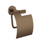 STRIA TOILET ROLL HOLDER WITH LID – REFINED RIBBED STRUCTURE – BROWN BRONZE (PVD)