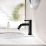 STRIA COLD WATER TAP – REFINED RIBBED HANDLE – WITHOUT WASTE – MAT BLACK (PVD) - Image 2