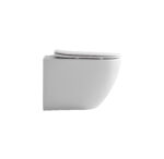 ALONI PRO WALL-HUNG TOILET – TORNADO FLUSH – RIMLESS – WITH SEAT – DUROPLAST – SOFT CLOSE – QUICK RELEASE – COMPACT 49 CM – 36X32X49 CM – MATT WHITE - Image 3