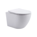 ALONI PRO WALL-HUNG TOILET – TORNADO FLUSH – RIMLESS – WITH SEAT – DUROPLAST – SOFT CLOSE – QUICK RELEASE – COMPACT 49 CM – 36X32X49 CM – GLOSSY WHITE - Image 2