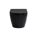 ALONI PRO WALL-HUNG TOILET – TORNADO FLUSH – RIMLESS – WITH SEAT – DUROPLAST – SOFT CLOSE – QUICK RELEASE – COMPACT 49 CM – 36X32X49 CM – MATT BLACK - Image 8