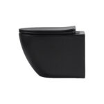 ALONI PRO WALL-HUNG TOILET – TORNADO FLUSH – RIMLESS – WITH SEAT – DUROPLAST – SOFT CLOSE – QUICK RELEASE – COMPACT 49 CM – 36X32X49 CM – MATT BLACK - Image 3
