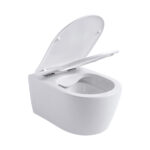ALONI PRO WALL-HUNG TOILET - RIMLESS - WITH SEAT - DUROPLAST - SOFTCLOSE - QUICK RELEASE - COMPACT 49 CM - 36X25X49 CM - GLOSSY WHITE - Image 8