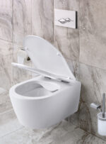 ALONI PRO WALL-HUNG TOILET - RIMLESS - WITH SEAT - DUROPLAST - SOFTCLOSE - QUICK RELEASE - COMPACT 49 CM - 36X25X49 CM - GLOSSY WHITE - Image 3