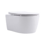 ALONI PRO WALL-HUNG TOILET - RIMLESS - WITH SEAT - DUROPLAST - SOFTCLOSE - QUICK RELEASE - COMPACT 49 CM - 36X25X49 CM - MATT WHITE - Image 3