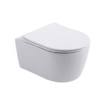 ALONI PRO WALL-HUNG TOILET - RIMLESS - WITH SEAT - DUROPLAST - SOFTCLOSE - QUICK RELEASE - COMPACT 49 CM - 36X25X49 CM - MATT WHITE - Image 2