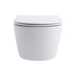 ALONI PRO WALL-HUNG TOILET - RIMLESS - WITH SEAT - DUROPLAST - SOFTCLOSE - QUICK RELEASE - COMPACT 49 CM - 36X25X49 CM - MATT WHITE - Image 4