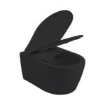 ALONI PRO WALL-HUNG TOILET - RIMLESS - WITH SEAT - DUROPLAST - SOFTCLOSE - QUICK RELEASE - COMPACT 49 CM - 36X25X49 CM - MATT BLACK - Image 3