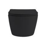 ALONI PRO WALL-HUNG TOILET - RIMLESS - WITH SEAT - DUROPLAST - SOFTCLOSE - QUICK RELEASE - COMPACT 49 CM - 36X25X49 CM - MATT BLACK - Image 5