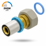 Erfu Free fitting with Joint plat multilayer crimp fitting 20 mm x 1/2" femelle-V â raccord à sertir certifié DVGW, multi-profil U/H/TH