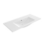 SU WASHBASIN - 2 BOWL - WITH 2 TAP HOLE - Keramiek - 120X45 CM - GLOSSY WHITE