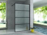 PANNEAU DE DOUCHE À L'ALONI ALONI GRILLE NOIR MAT 80X200CM 8MM